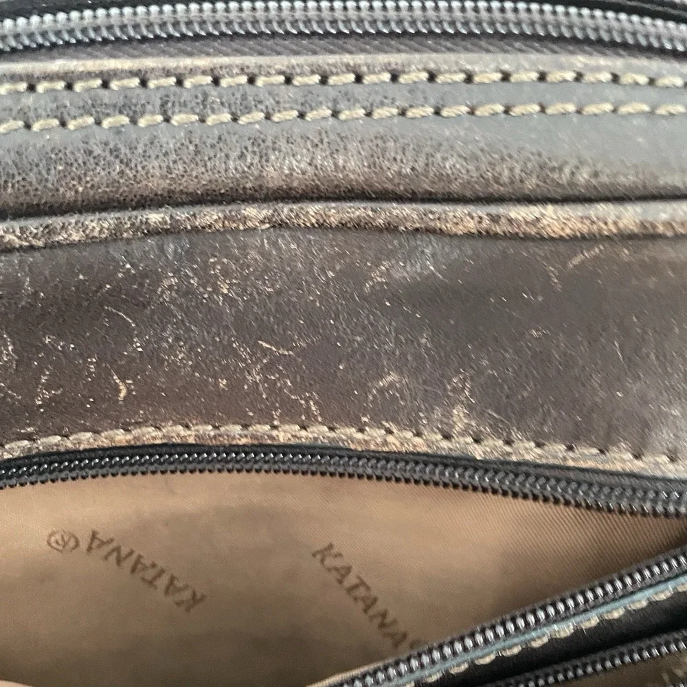 Katana Leather Messenger Bag Brown Crossbody Satchel‎ Travel Dad Bag